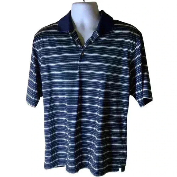 Lone Cypress Polo Shirt Men’s Size Medium Button Front Stripe Top - Picture 1 of 8